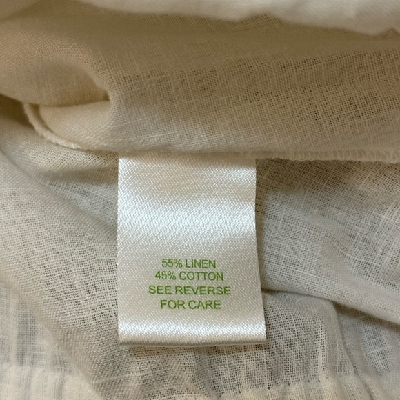 Lilly Pulitzer white ruffle linen blend blouse women’s size 6 - Picture 7 of 8